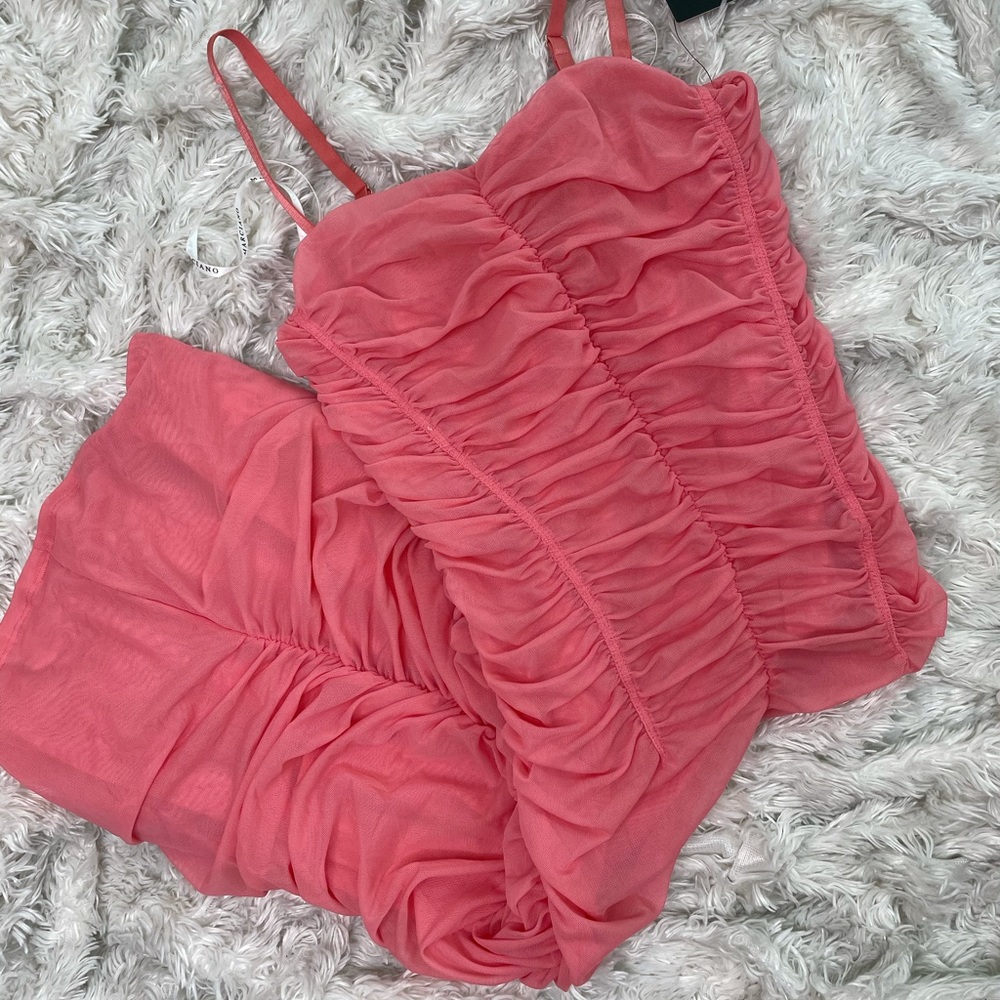 Pink scrunched dress